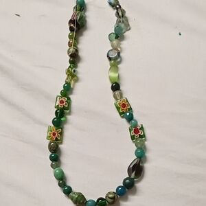 Handcrafted Green Beaded Necklace
